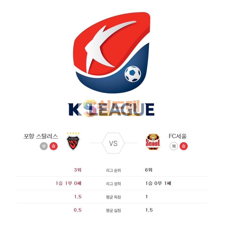 K리그 5월 22일 개리그 포항 VS 서울 경기분석 및 쉴드맨 추천픽
